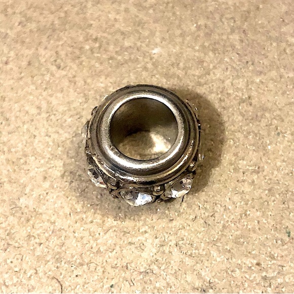 Brighton Glam Spacer bead in Silver with clear round crystals Retired - Picture 3 of 8